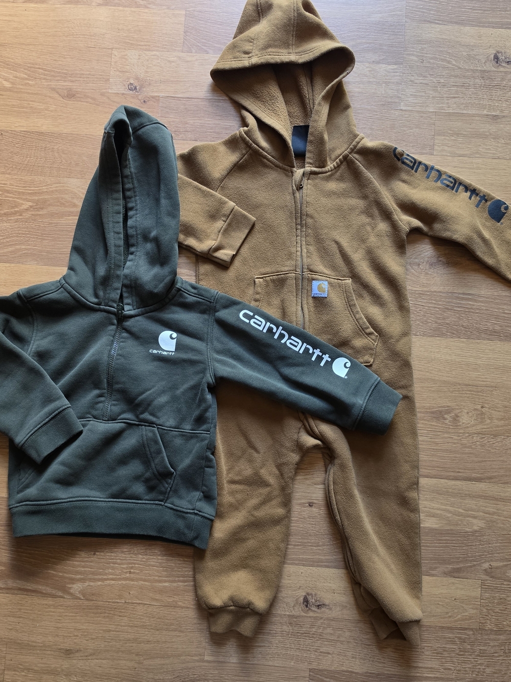 Carhartt Kids' Hooded Sweatshirt & Fleece Coverall - Gray & Brown